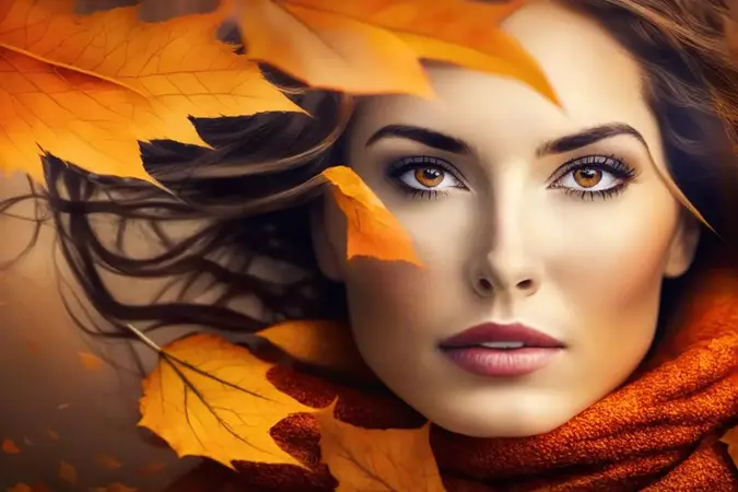woman face in fall