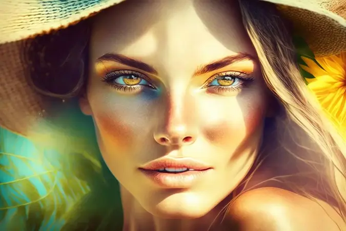 woman face in summer
