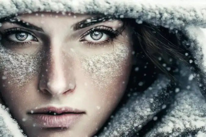 woman face in winter